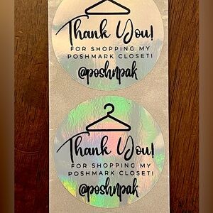 NEW! 50 SILVER HOLOGRAPHIC CUSTOM STICKERS with your Closet name- Hangar